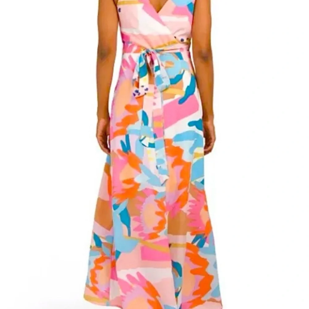 NWT ANTHROPOLOGIE Hutch Floral Mac Wrap Dress. 🟠🩷🪼 Size XL - Picture 4 of 12